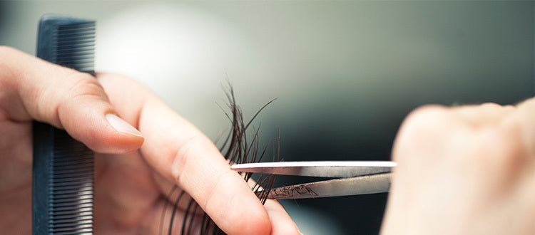 Scissor cutting hair