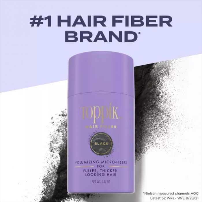 Number 1 hair fiber brand, Toppik hair filler volumizing micro-fibers for fuller, thicker looking hair