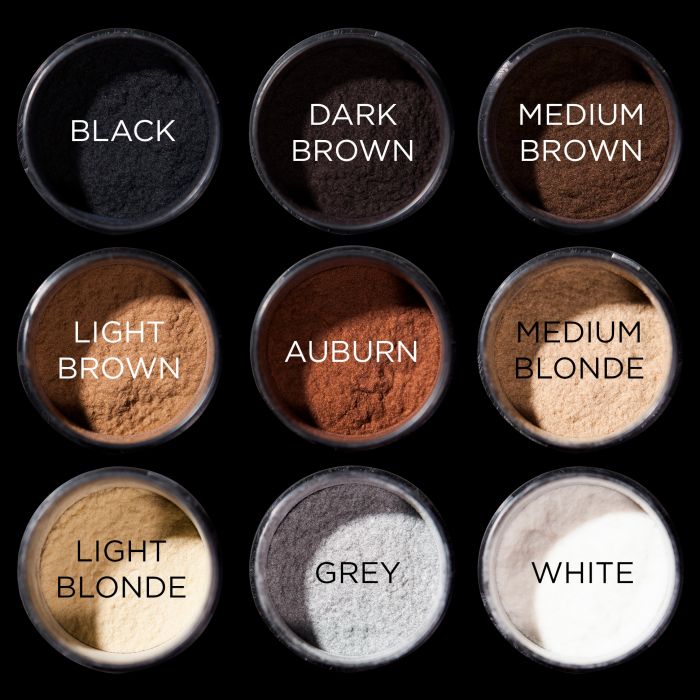 9 different shades of powder