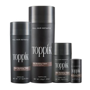 Toppik Hairbuilding Fiber hides the damage caused by everyday hairstyles