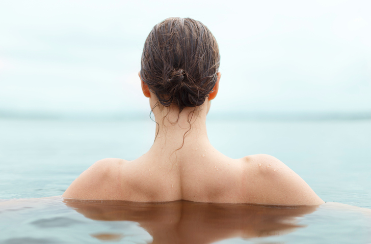 woman with wet updo