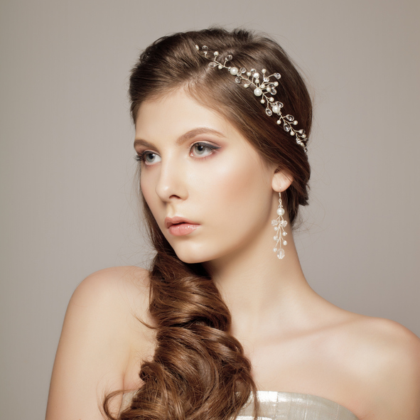 wedding hairstyles for thin hair - side twist with accessories